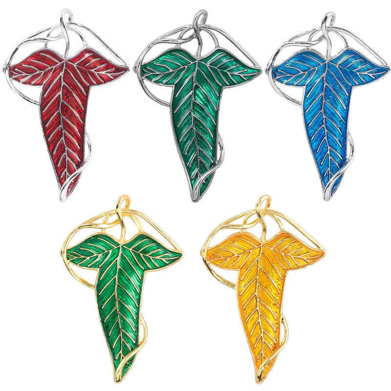 Lord of the Rings Elven Brooch Pins Vintage Green Leaf Jewelry Accessories Gift
