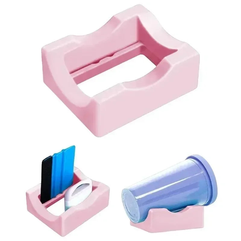 Tumbler Holder for Crafts Decals Cup Stand Curvature Support Silicone Mug Cradle