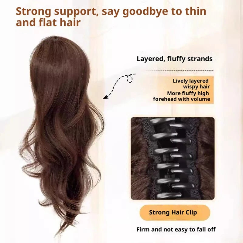 16 Inch Waterfall Half Up Layered Curly Ponytail Synthetic Hair Hair Accessories for Women
