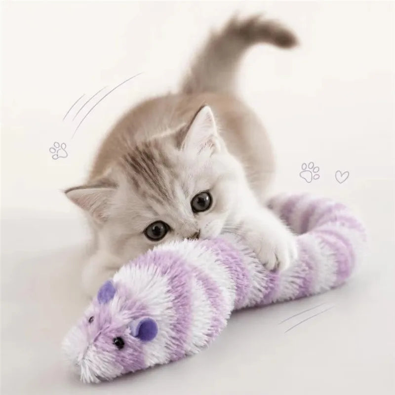 Interactive Plush Cat Toy with Squeaky Imitation Mice Bite-Resistant Playset