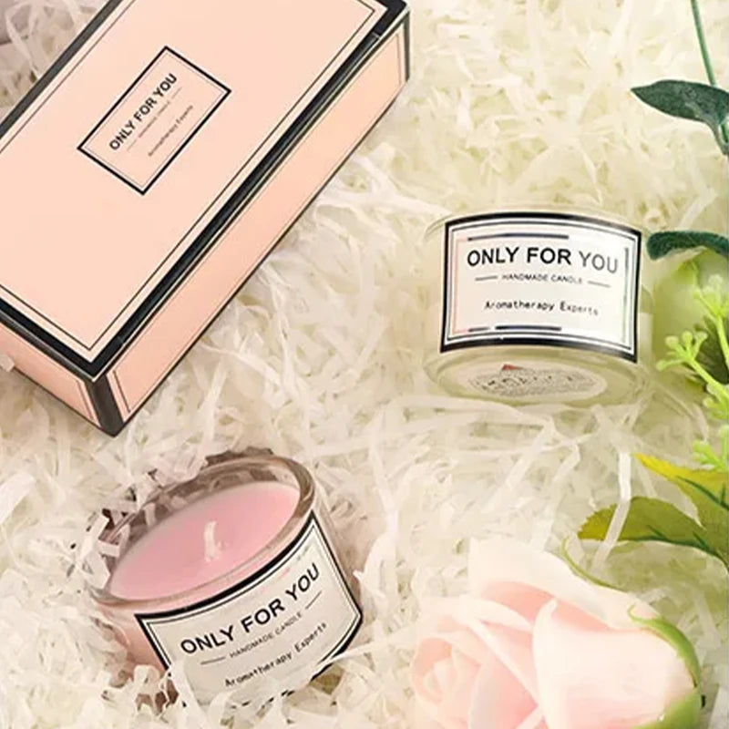 Soy Wax Scented Candle Set - Romantic Aromatherapy, Smokeless, Eco-Friendly, Glass Jar, Multiple Colors