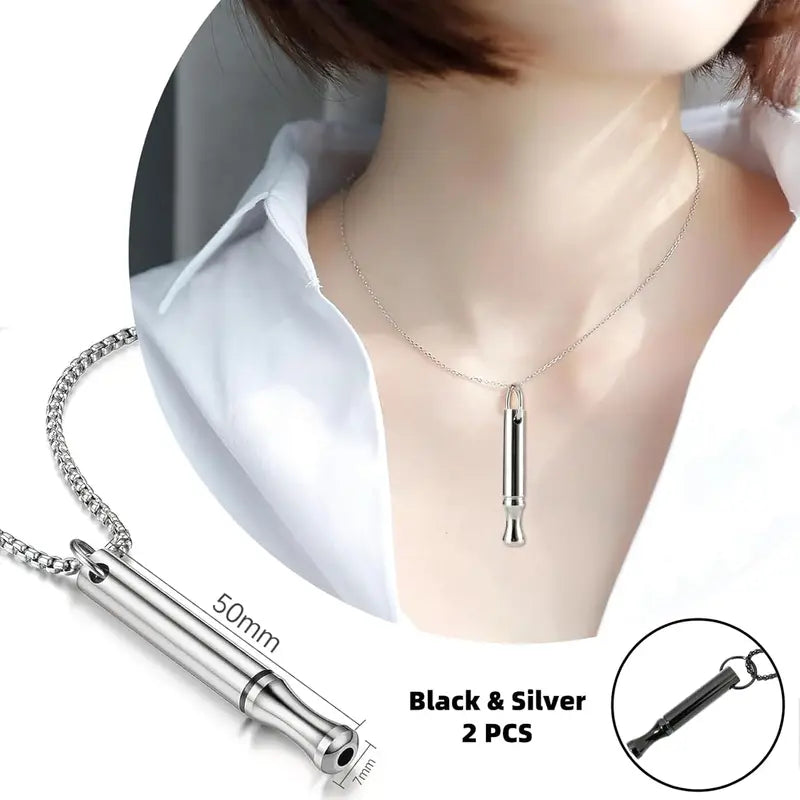 Titanium Steel Breathing Necklace for Anxiety Relief and Smoking Cessation