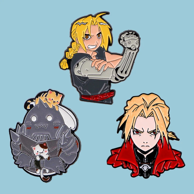 3pcs Anime Boy Enamel Pins Set for Women Backpack Clothing Accessories Gift