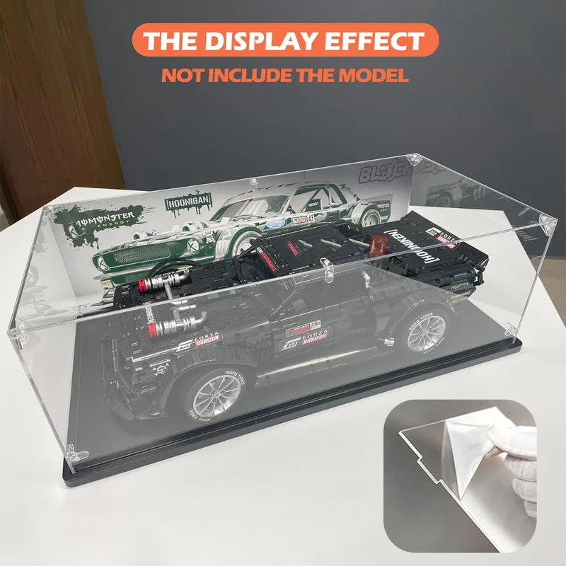 Acrylic Display Case for LEGO Cars Action Figures Collectibles 1:10 Scale