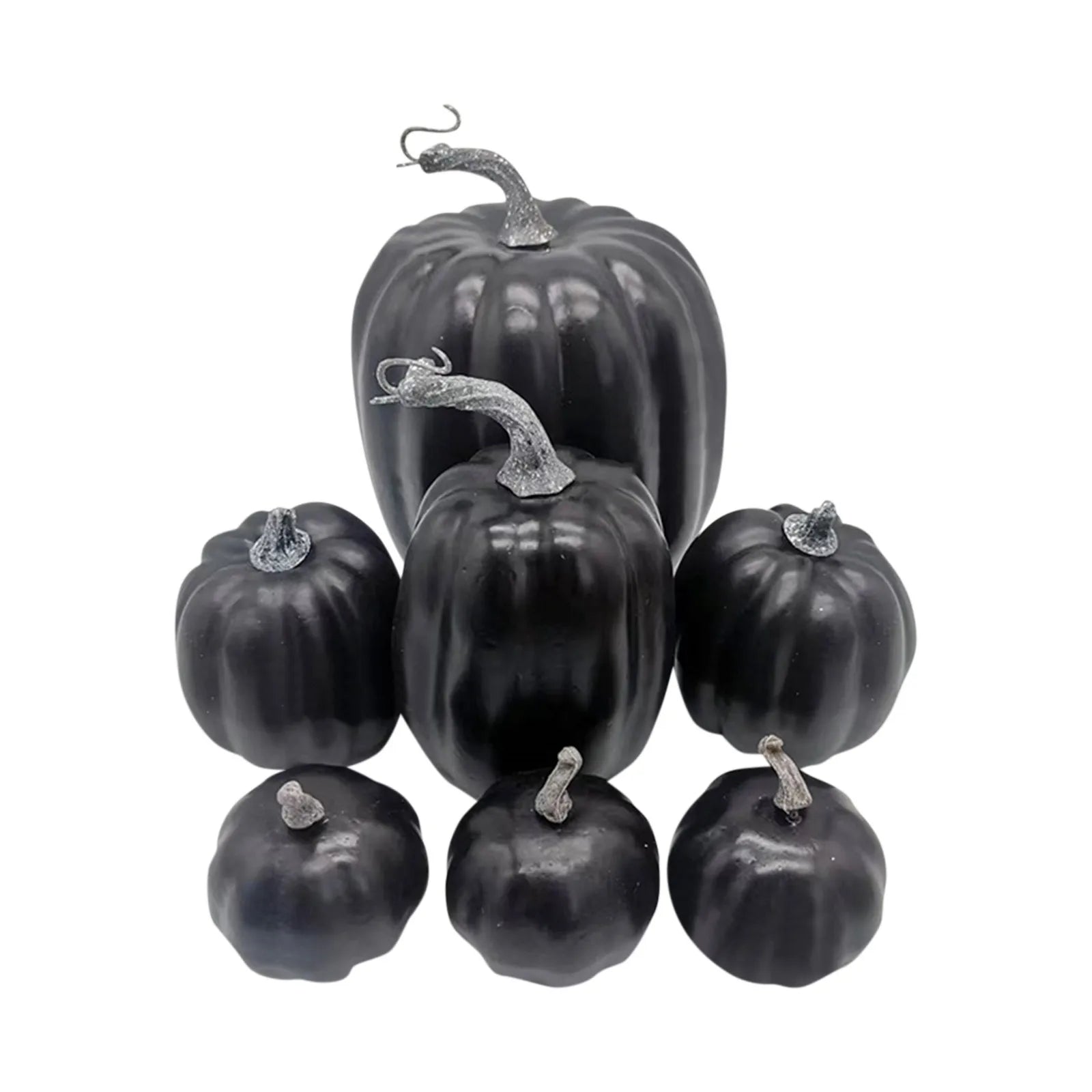 7-Piece Artificial Pumpkin Decor Set for Fall and Halloween Indoor Holiday Decorations