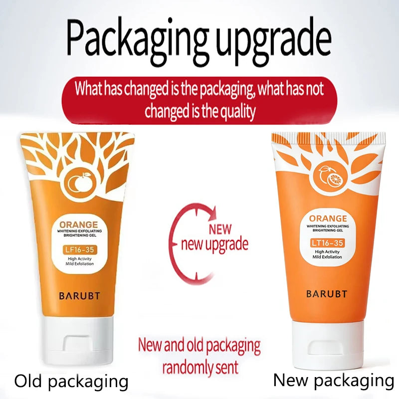 Orange Exfoliating Facial & Body Gel - Gentle Dead Skin Remover & Cleanser