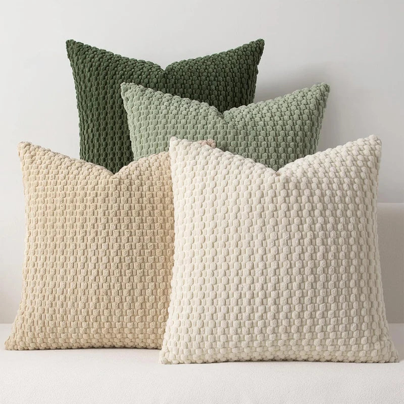 Double-Sided Boho Style Decorative Throw Pillow Cover - Neutral Farmhouse Cushion Cover