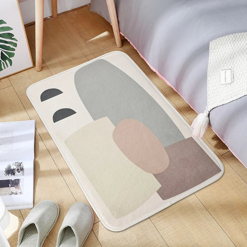 Long Plush Bedside Carpet Floor Mat for Living Room and Bedroom - Non-slip