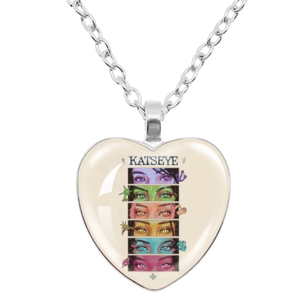 Heart-Shaped Pendant Necklace with Cross-Border Girl Group Style Chain – Gift for Fans