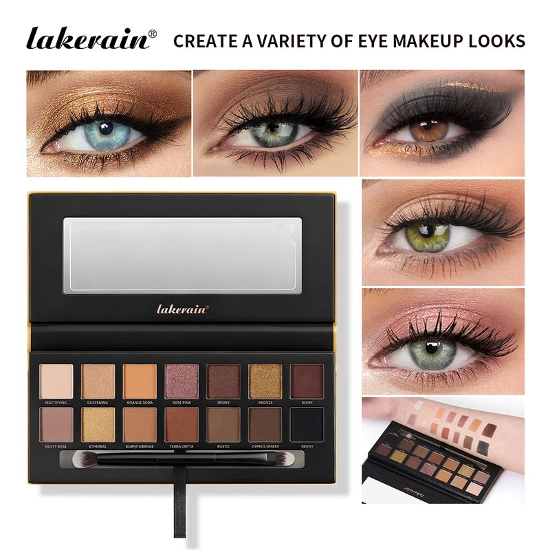 14-Color Soft Glow Eyeshadow Palette with Matte & Shimmer Shades - Long Lasting Natural Eye Makeup