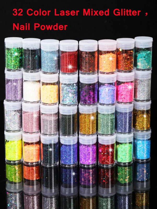 Chunky Holographic Glitter for Face Eyes Lips Nails Hair - Festival Cosmetic Sparkle Set