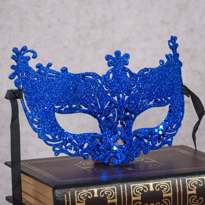Halloween and Carnival Hollow Gold Powder Fox Mask for Masquerade & Parties