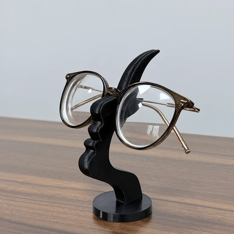 3D Face-Shaped Eyeglass Holder Stand - Creative Desk Organizer & Glasses Storage Rack