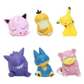 6pcs Pokemon Action Figures Set - Pikachu Psyduck Gengar Jigglypuff Slowpoke Toys