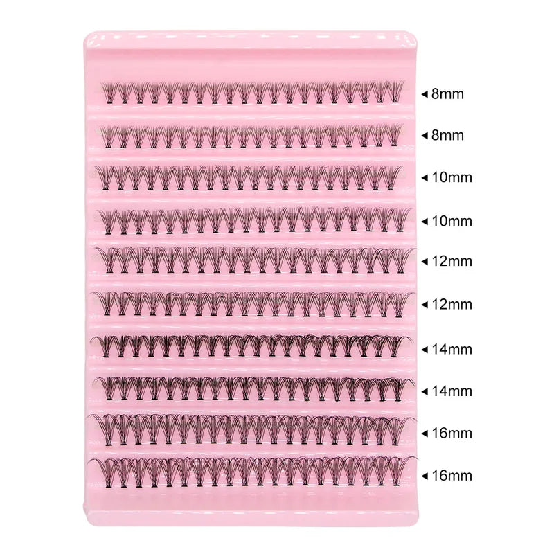 200pcs Natural Style Eyelash Clusters Mix 8-16mm Volume Mink Lash Extensions