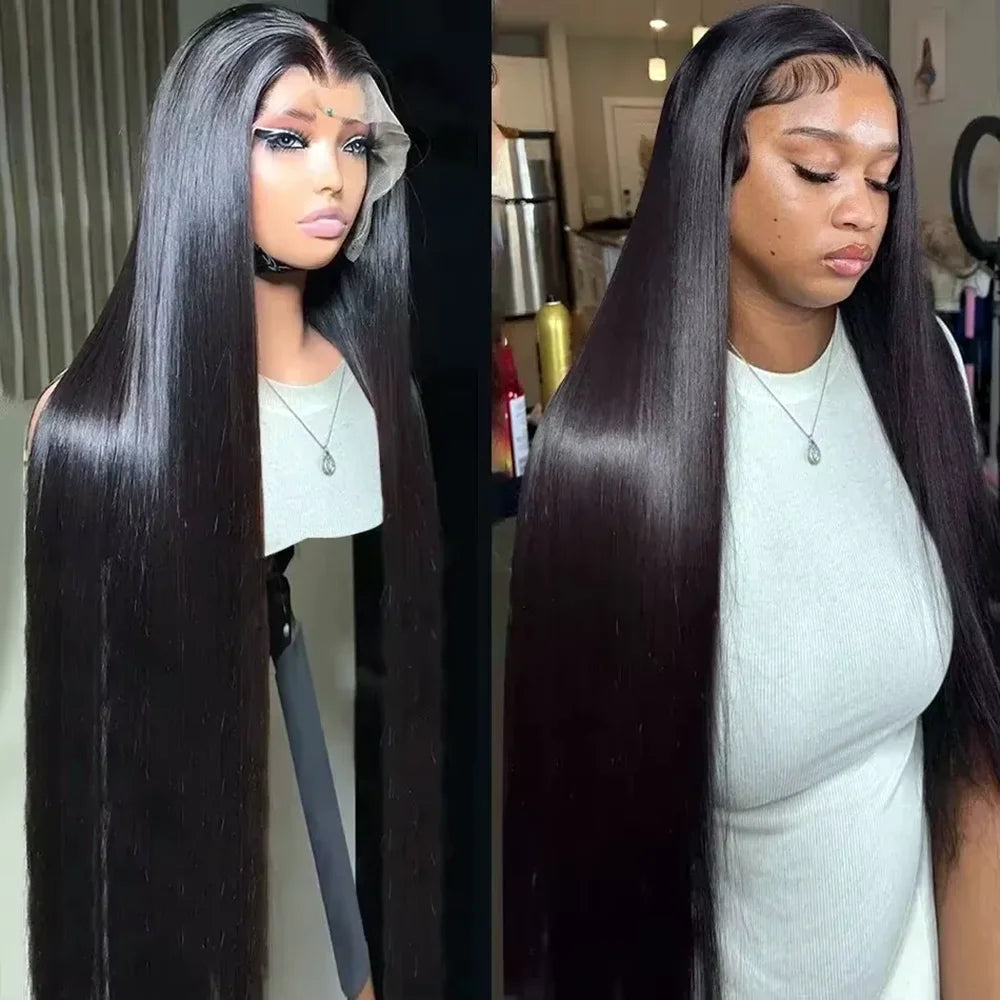 Brazilian Human Hair Wigs 13x6 HD Lace Front Pre Plucked 200 Density Natural Color