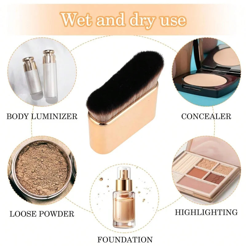 Self Tan Brush for Body & Face, Portable Tanning Makeup Tool, Rose Gold