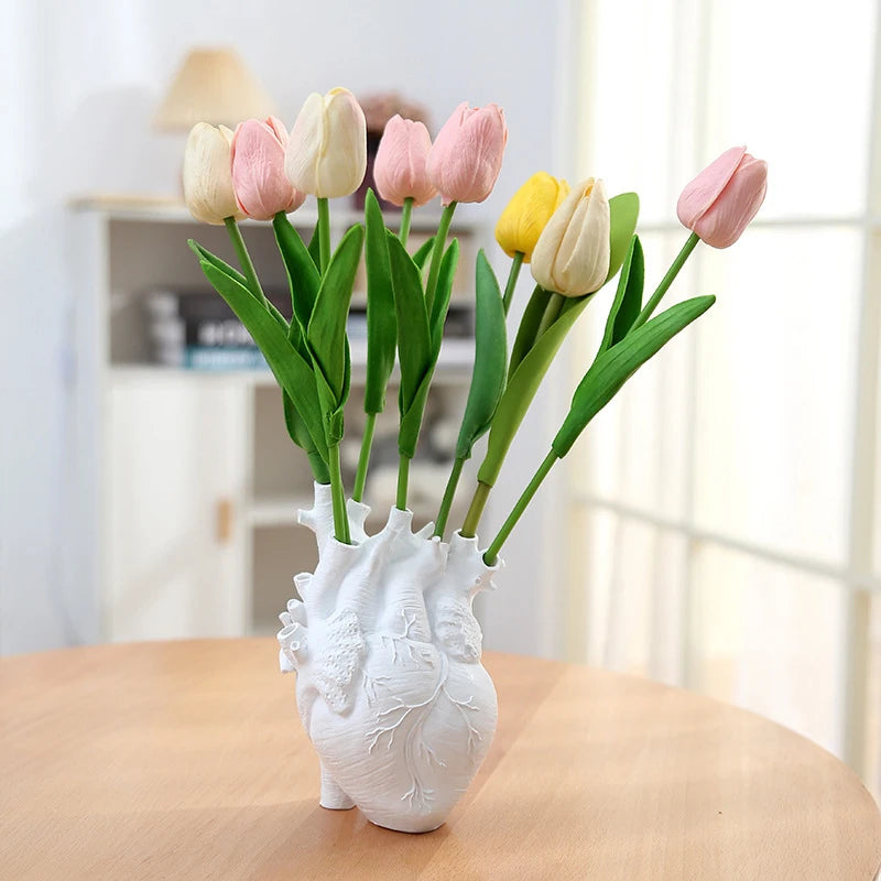 Large Heart-Shaped Resin Flower Pot Vase for Home Decor, Arts & Crafts