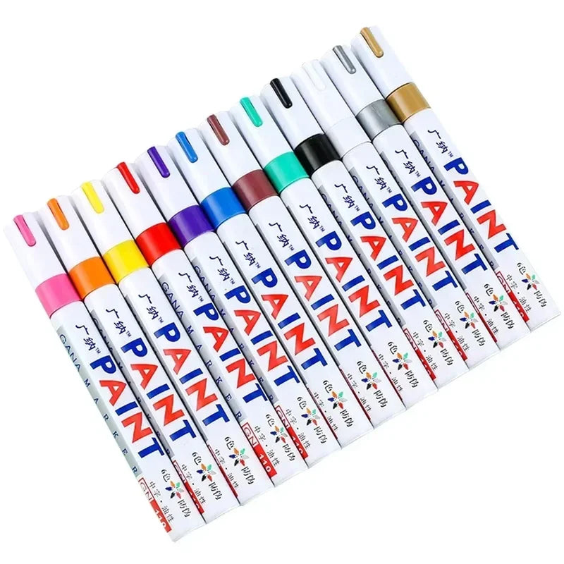 Set of 6 Colorful Waterproof Oil-Based Paint Markers for Art Crafts and Surfaces