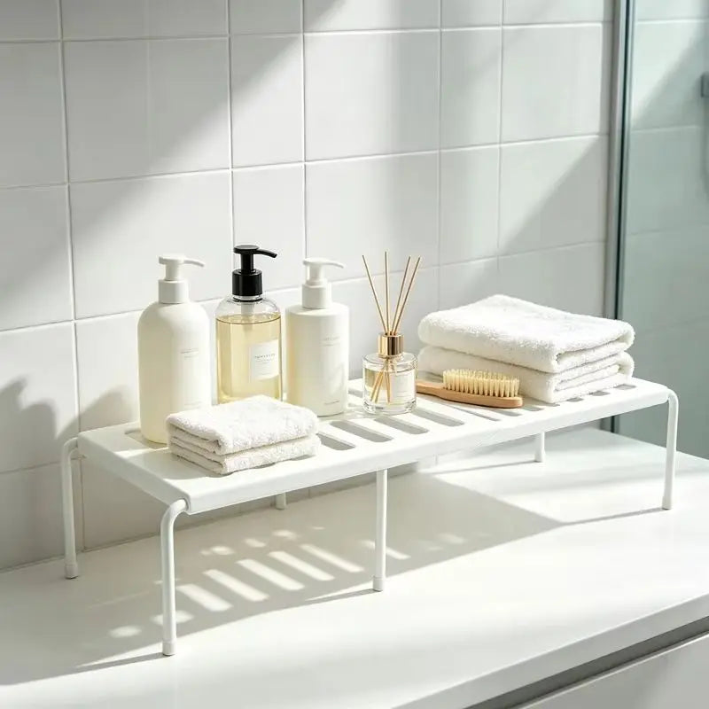 Telescopic Expandable Kitchen & Bathroom Storage Rack - Space Saving Organizer