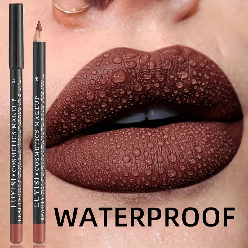 Long Lasting Matte Lip Liners Set Waterproof Velvet Lip Pencils Natural Lip Shaping