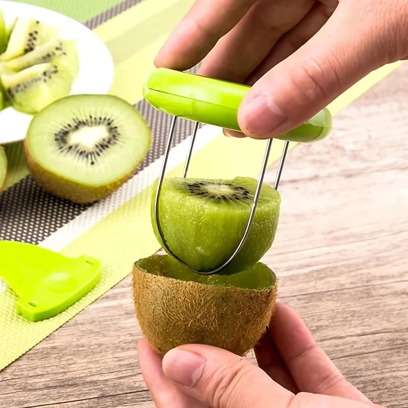 Stainless Steel Kiwi Fruit Peeling & Cutting Tool - Easy Fruit Splitter
