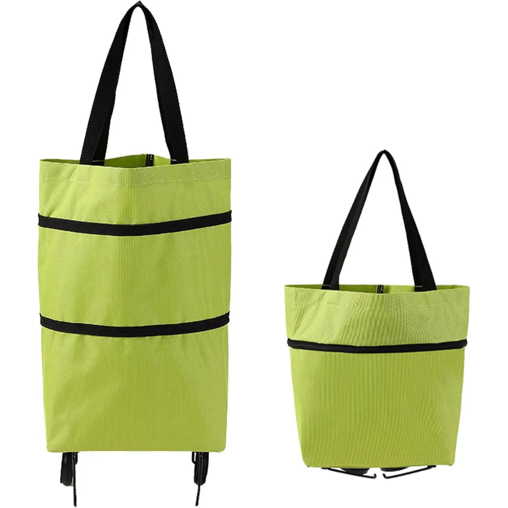 Foldable Shopping Cart Trolley with Wheels Waterproof Reusable Grocery Bag