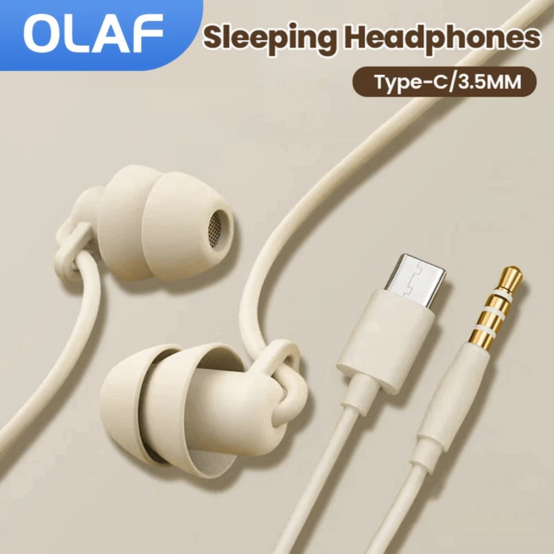 3.5MM & USB Type C Wired In-Ear Earphones with Noise Cancelling, Sleeping Headphones - Compatible with iPhone 15 & Samsung