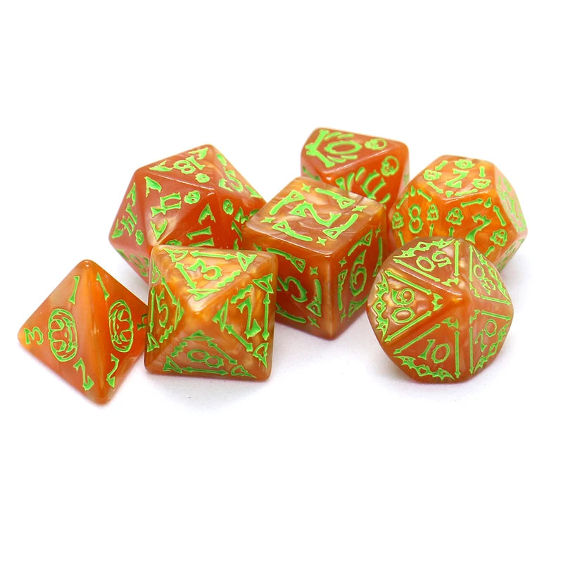 7PCS Halloween Pattern Board Game Dice Set for DND RPG - Relief