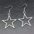 Vintage Drop Earrings Women Silver Star Pendant Jewelry Handmade Antique Style