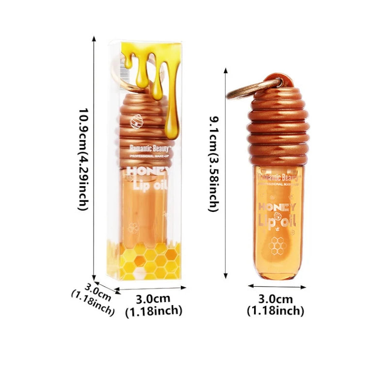 Moisturizing Lip Gloss with Keychain - Hydrating Lip Oil & Lipstick Glaze for Bags