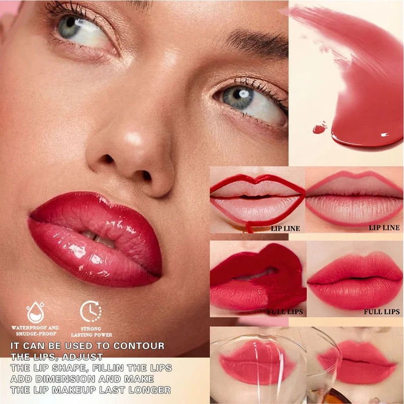 Dual-Ended Peel Off Eyebrow & Lip Tattoo Tint - Waterproof Long Lasting Makeup