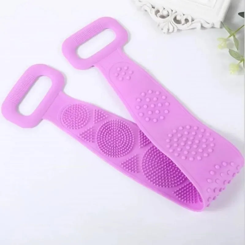 Silicone Bath Scrubber Back Massage Exfoliating Sponge Shower Brush Body Wash