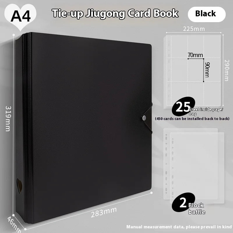 Large Capacity Photo Album with Nine-Grid Pages - A4 Photo Storage Binder
