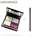 4-Color Eyeshadow Palette with Glitter & Brush - Iridescent Shimmer for Daily & Party Makeup