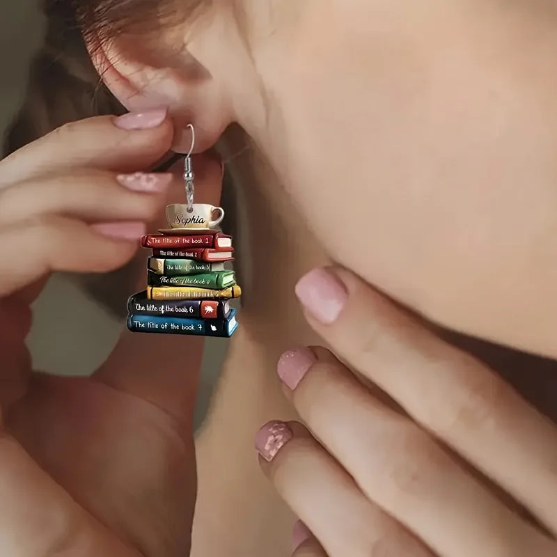 School Back-to-Season Acrylic Earrings with Book Design for Girls - All Match Literary Style