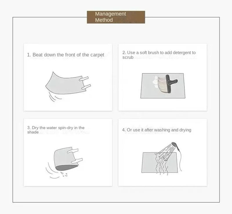 Retro Black French Style Area Rug for Living Room Bedroom Entrance Mat - 80x50cm