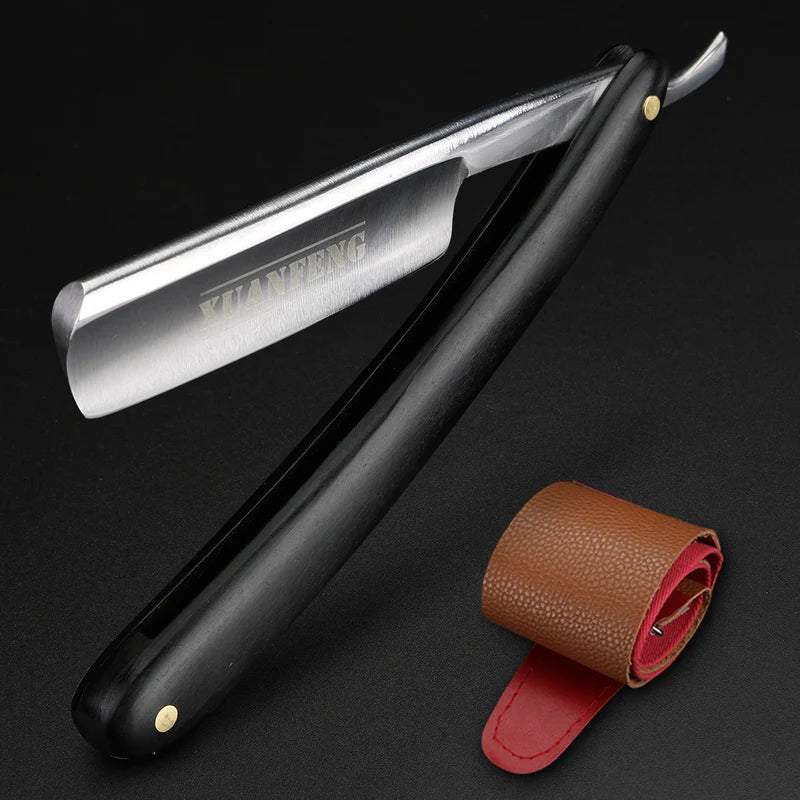 Traditional Folding Straight Razor for Men High Hardness Sharp Steel Handle