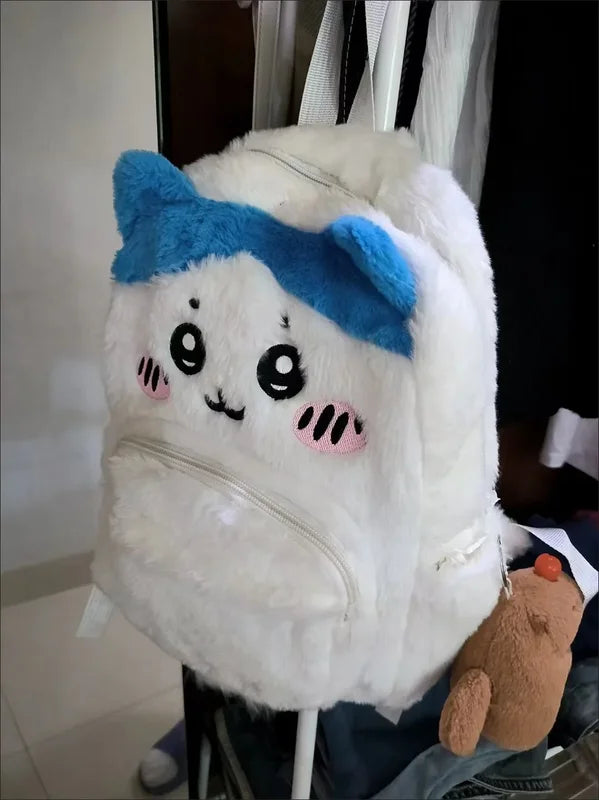 Cute Plush Embroidery Large Capacity Student Backpack Trendy School Bag