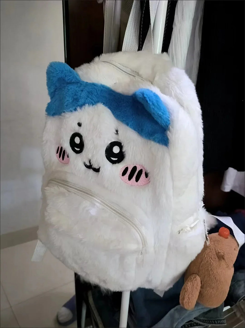 Cute Plush Embroidery Large Capacity Student Backpack Trendy School Bag