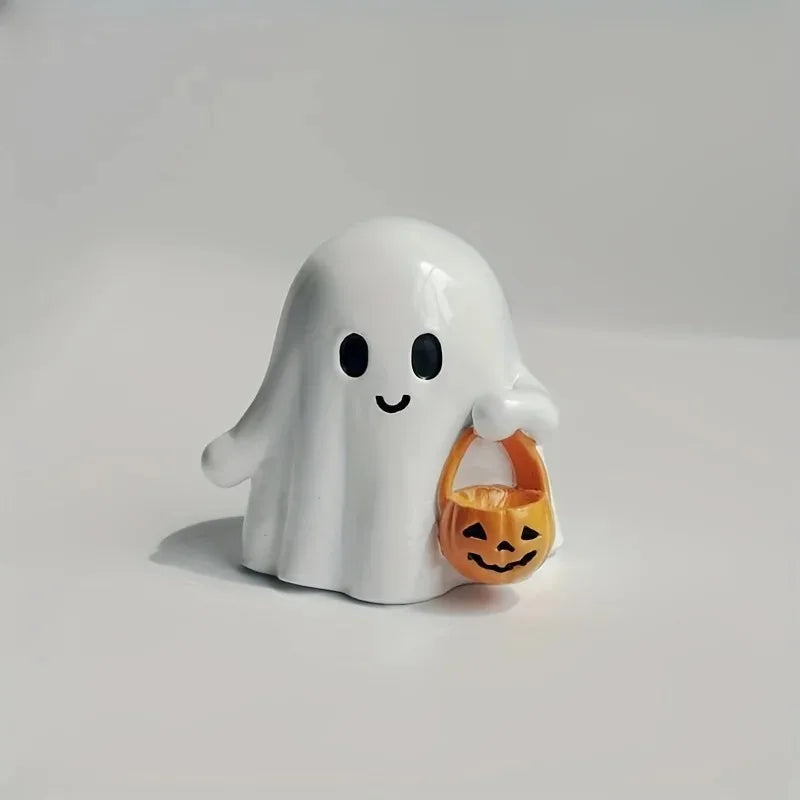 Cute Anime Pumpkin Statue 1/2Pcs Halloween Home Decor Lanterns - Light Grey & Green