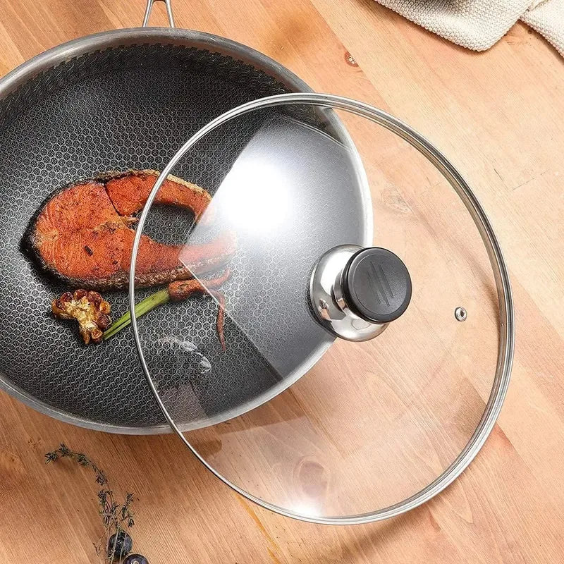 Universal Tempered Glass Pot Lid - Anti-Scalding Kitchen Cover with Visible Monitor