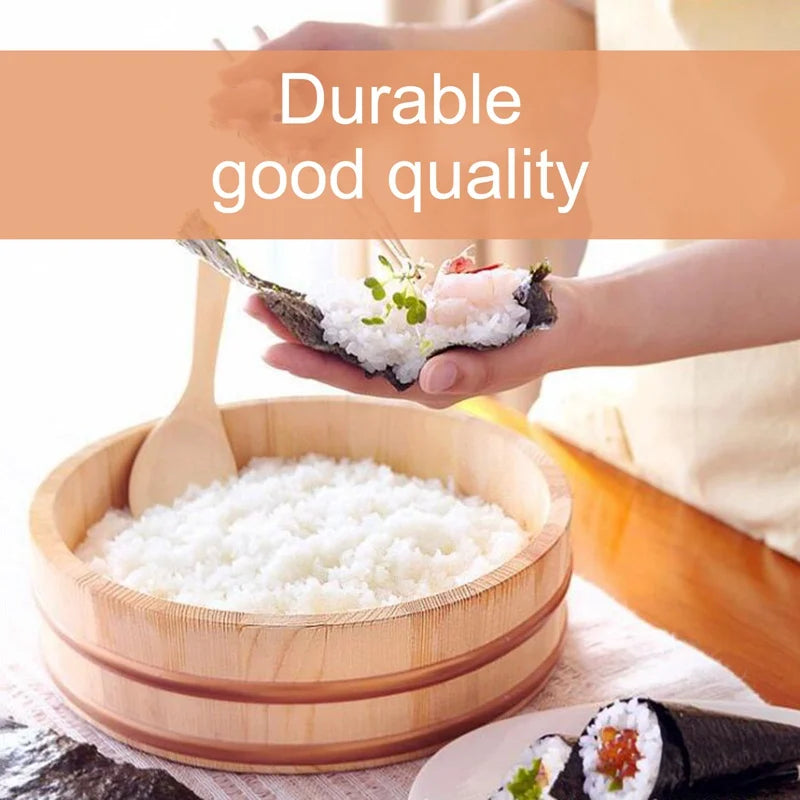 Wooden Sushi & Bibimbap Bucket Set - Korean Cuisine Serving Bowls