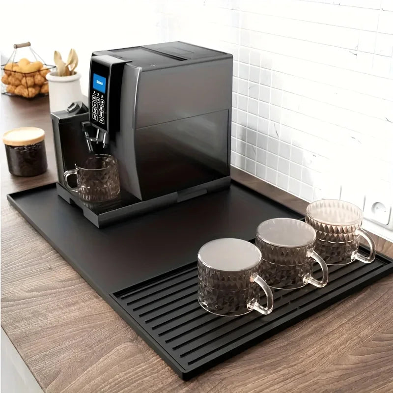 Large Silicone Coffee Bar Mat - Non-Slip Counter Protector 60x40cm Heat Resistant for Espresso & Home Kitchen