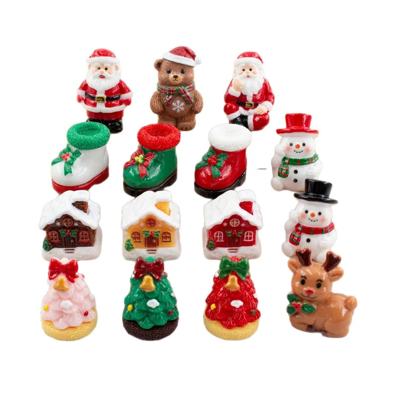 3pcs Christmas Resin Decor Indoor Holiday Centerpiece Multi-Functional Ornament