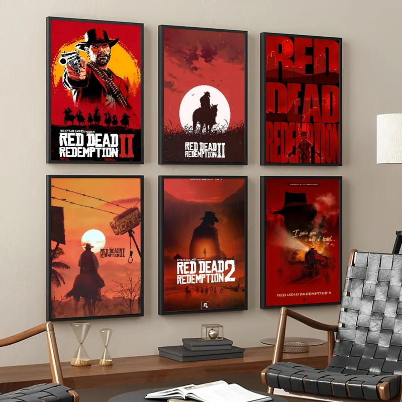 Game Poster Set Waterproof Wall Art for Living Room Bar Cafe Decoration