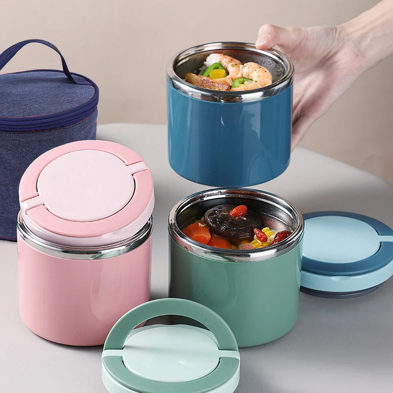 Leakproof Multi-Layer Stainless Steel Bento Lunch Box with Thermos - 630ML or 1000ML