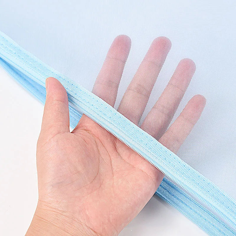 Transparent Nylon Mesh File Bag for A4 A5 A6 Documents & Stationery