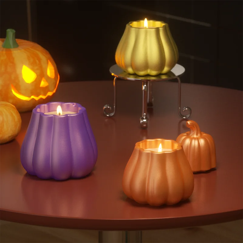 Halloween Pumpkin Silicone Mold for Concrete & Cement DIY Home Decor