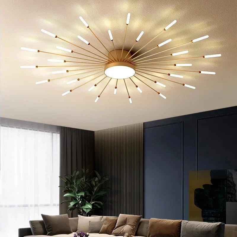 Creative Fan-Shaped LED Ceiling Lamp Modern Interior Lighting Pendant Light